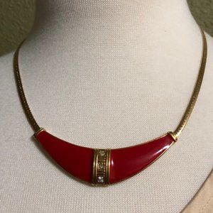 Vintage Estate Avon Red Motif Necklace